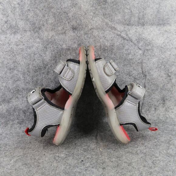 Carters Shoes Kids 11 Sandals Shark Grey Adjustable Straps Sport Active Comfort - Picture 9 of 13